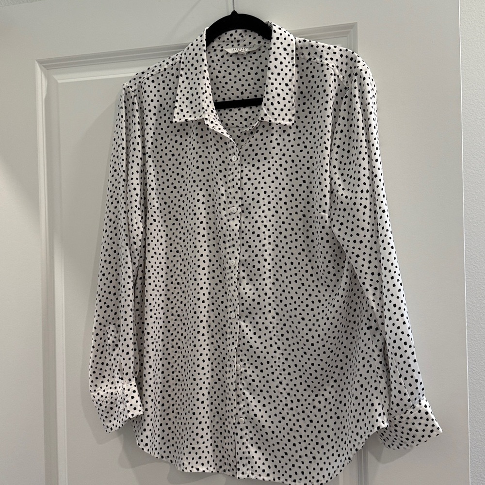 Liverpool Black and White Polka Dot Shirt sz l